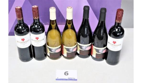 7 diverse flessen wijn